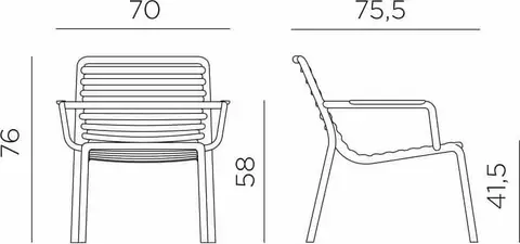 Nardi Armlehnstuhl Doga relax cappuccino – Ansicht 4