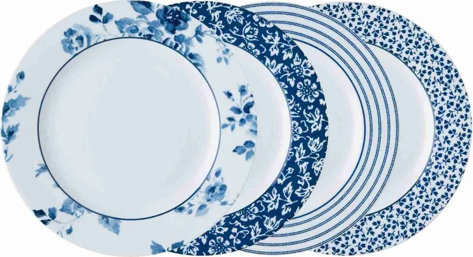 Frühstücksteller Candy Rose im Set von 4 Stück mit elegantem Design und zarter Blumenmusterung, ideal für ein stilvolles Frühstück oder Brunch.