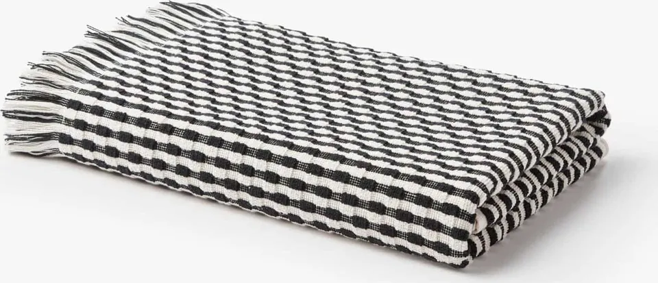Duschtuch SCHWARZ m. Fransen 70×140 – Ansicht 2