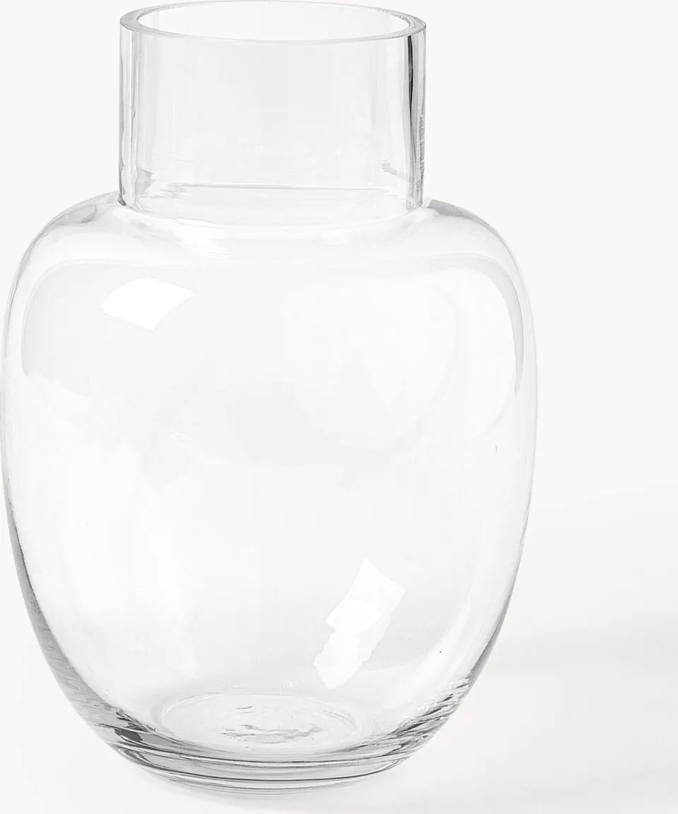 Handgefertigte klassische Glasvase Höhe 25 cm elegant transparent modernes Design