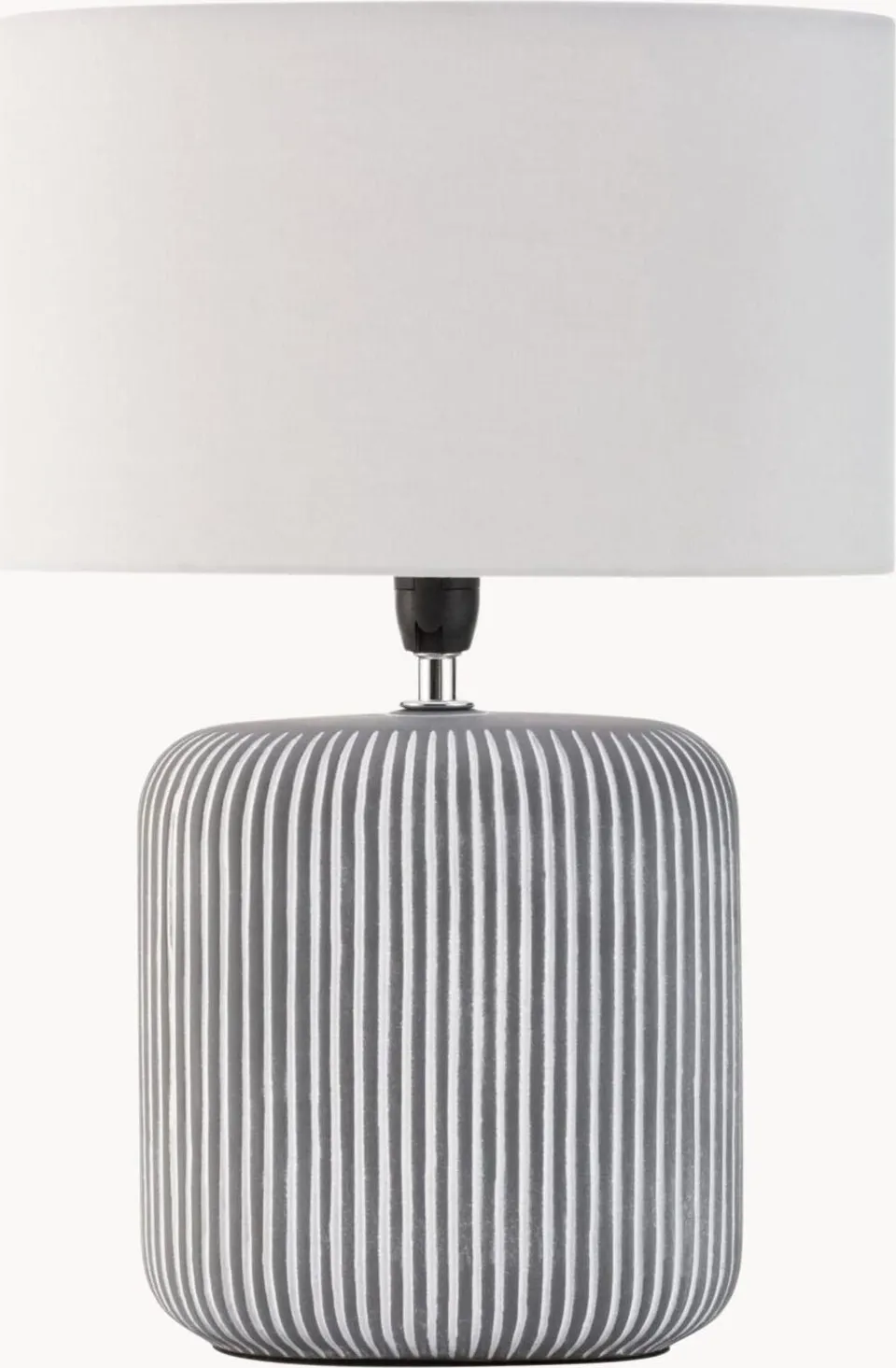 Gestreifte ovale Keramik-Tischlampe Pure Shine mit modernem Design und warmem Licht