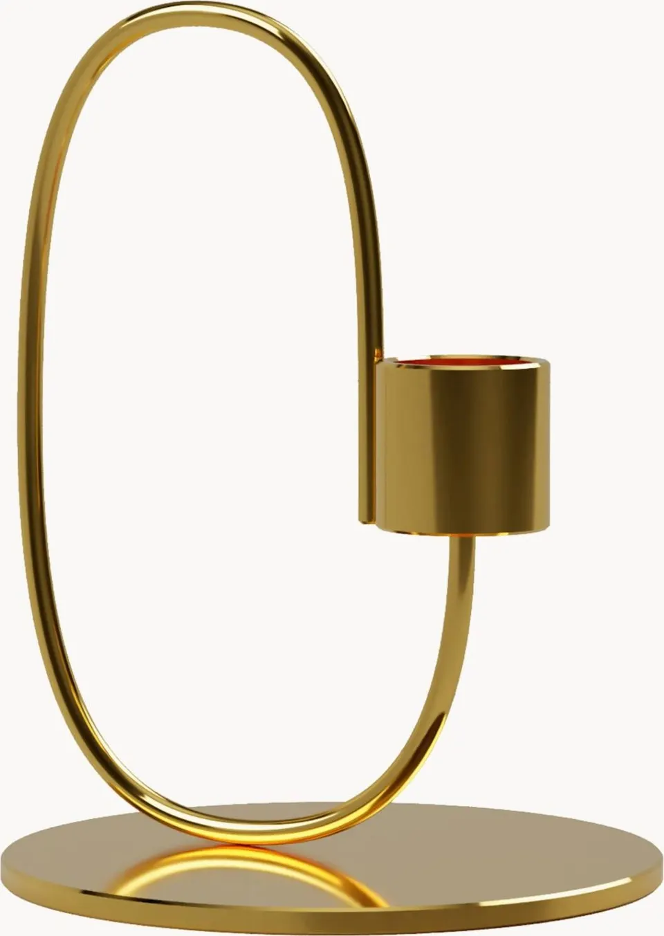 Kerzenhalter Swoop Brass aus Messing moderner stilvoller Designhalter für Stabkerzen elegante Dekoration
