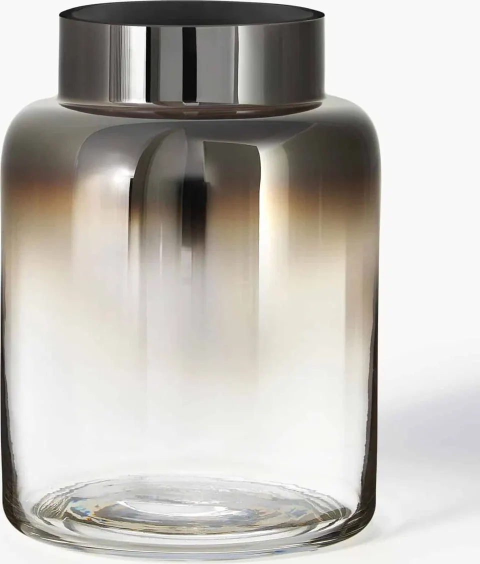 Mundgeblasene Glas-Vase Höhe 20 cm transparent handgefertigt elegant modern