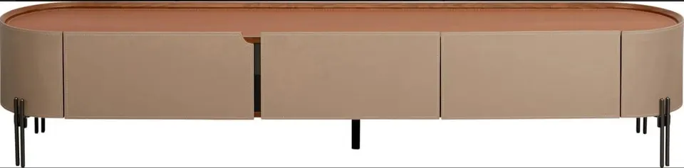 Lowboard Tango L 200 x H 41 modernes Design Holz Weiß Wohnzimmermöbel flaches TV-Möbel mit Stauraum