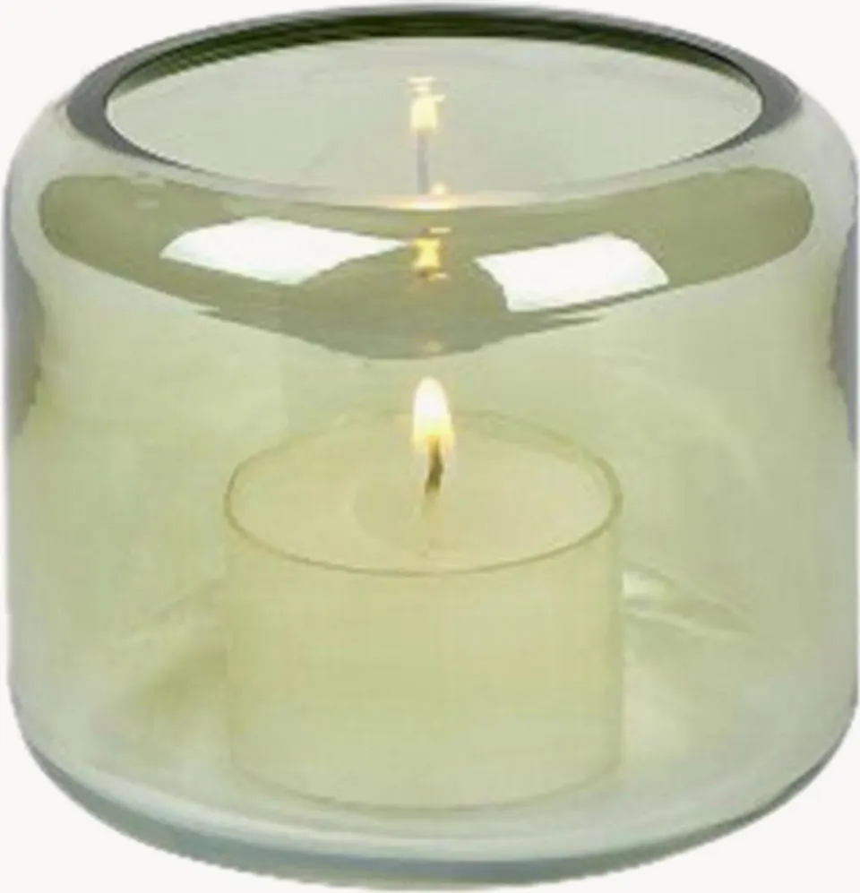 Mundgeblasener Teelichthalter Oudon aus farbigem Glas handgefertigt elegant und dekorativ