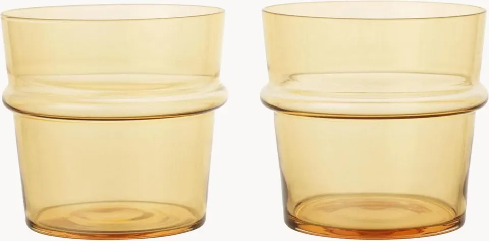 Mundgeblasene Trinkgläser Boya 2er-Set aus klarem Glas handgefertigt elegante Wassergläser für stilvolles Trinken
