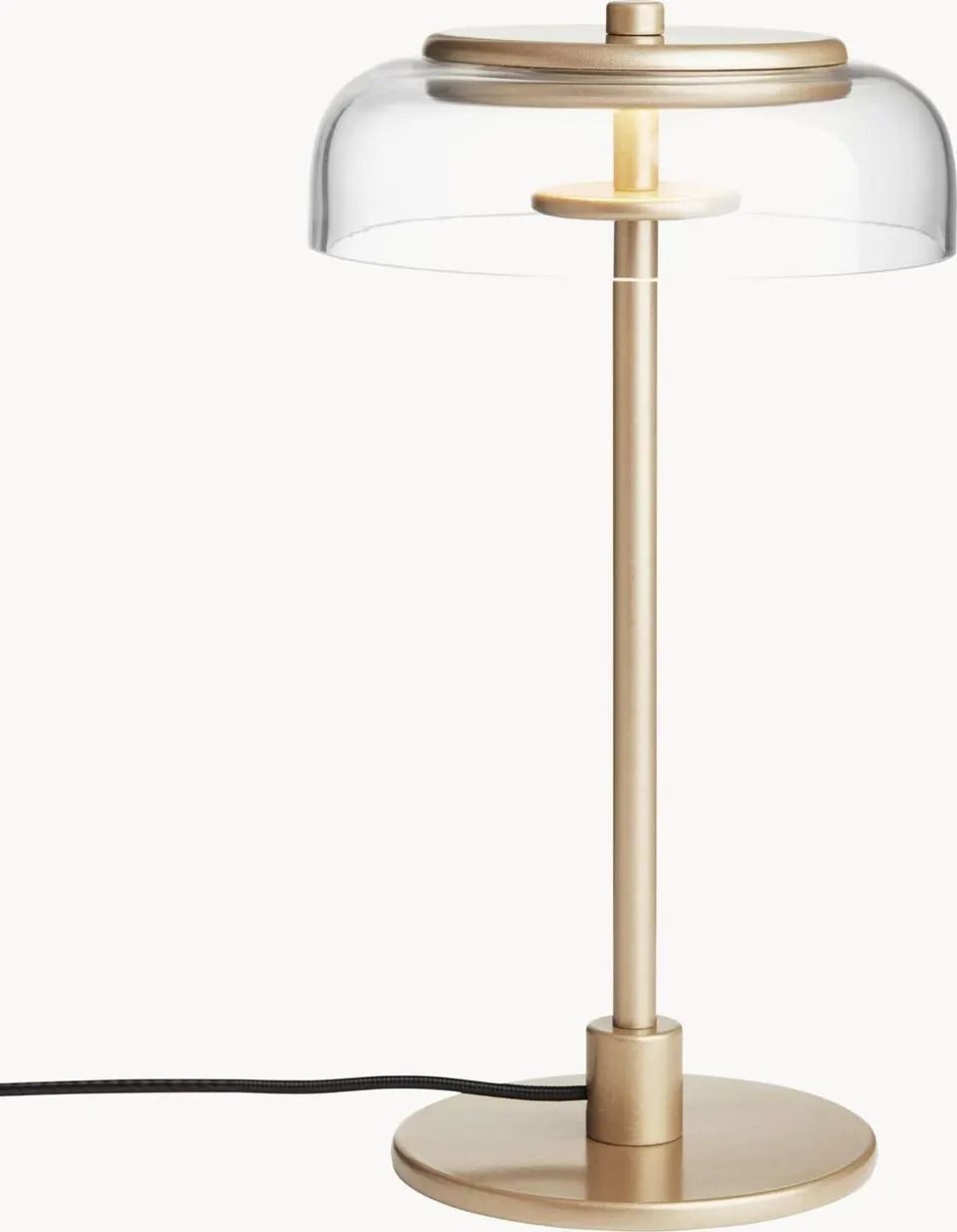 Kleine mundgeblasene LED-Tischlampe in Gold mit dimmbarer Funktion stilvolles Design