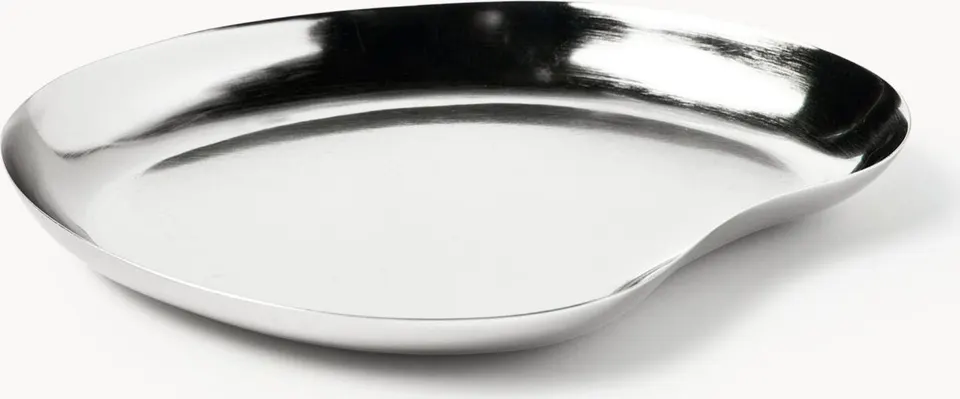 kleines Deko-Tablett aus Chrom modernes Design elegantes chromfarbenes Ablagetablett