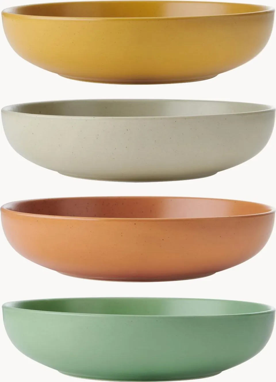 Pastateller Idilica 4er-Set elegantes weißes Porzellan mit modernem Design perfect für Pasta und italienische Gerichte