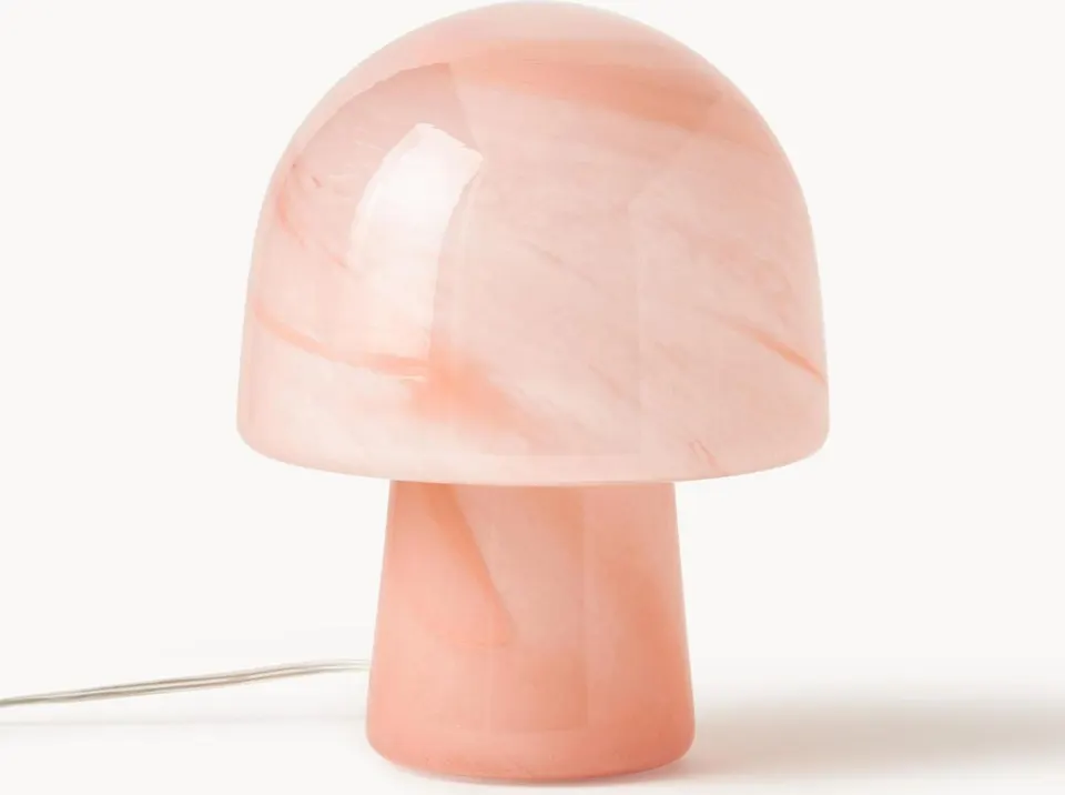 Kleine Tischlampe in eleganter Marmor-Optik für stilvolle Wohnraumbeleuchtung