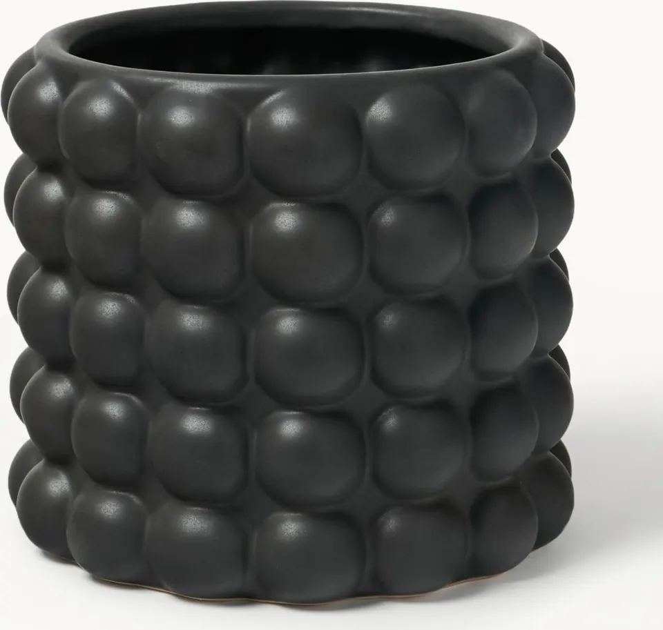 Übertopf aus Steingut Höhe 21 cm robust und elegant für Pflanzen dekorative Blumenvase