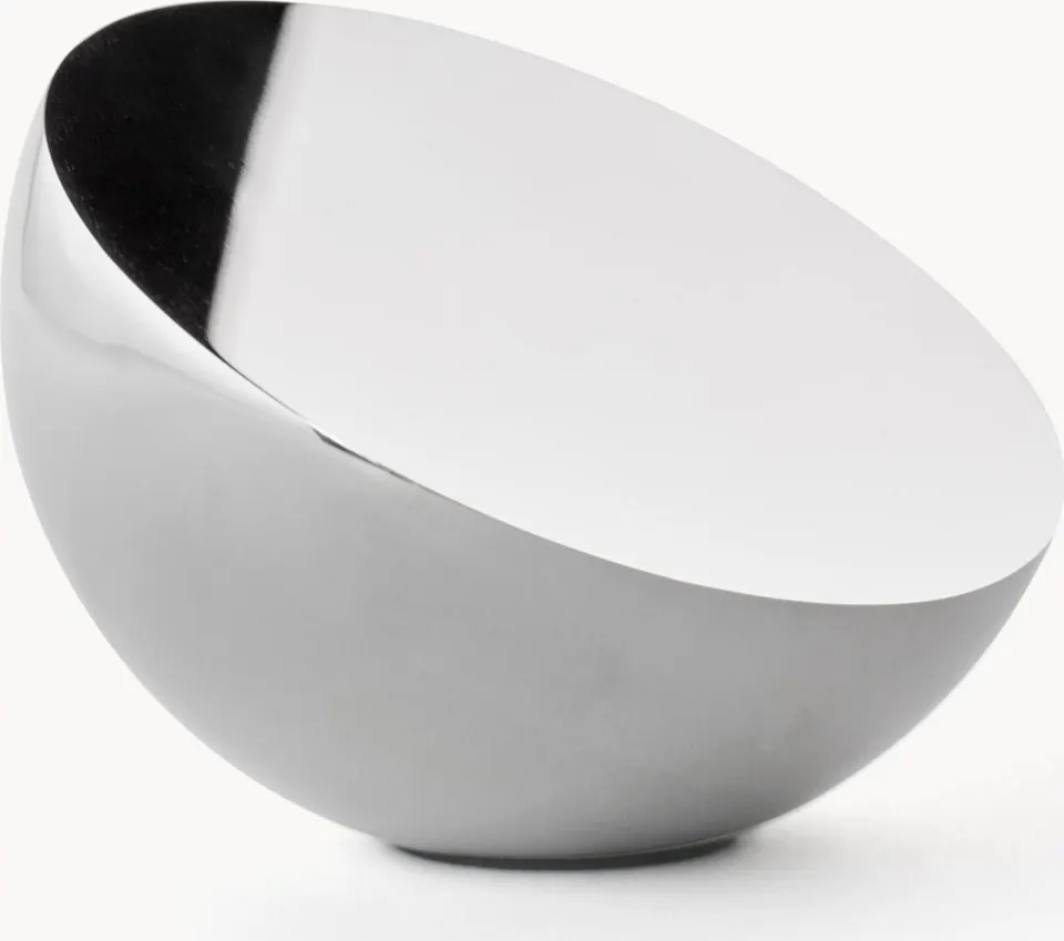Dekospiegel Aura aus Edelstahl moderner Wandspiegel rund silber glänzend elegante Raumdekoration