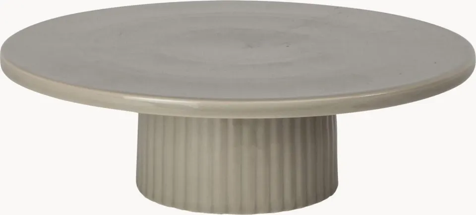 Tortenplatte Greige D26 aus Keramik für Kuchen und Torten Präsentation in elegantem Grau-Beige Ton