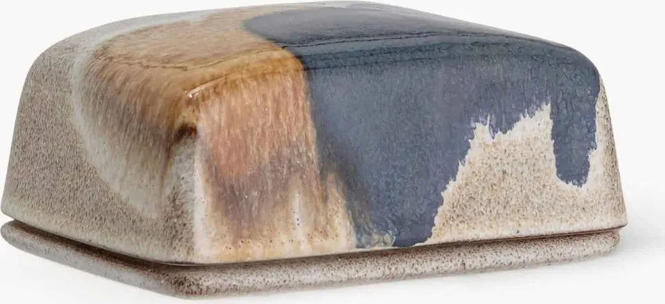 Handgemachte Butterdose Jules aus Keramik mit elegantem Farbverlauf und Deckel für frische Butteraufbewahrung