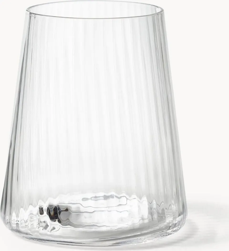 Trinkgläser mit Rillenstruktur 4 Stück transparent langlebig modernes Design