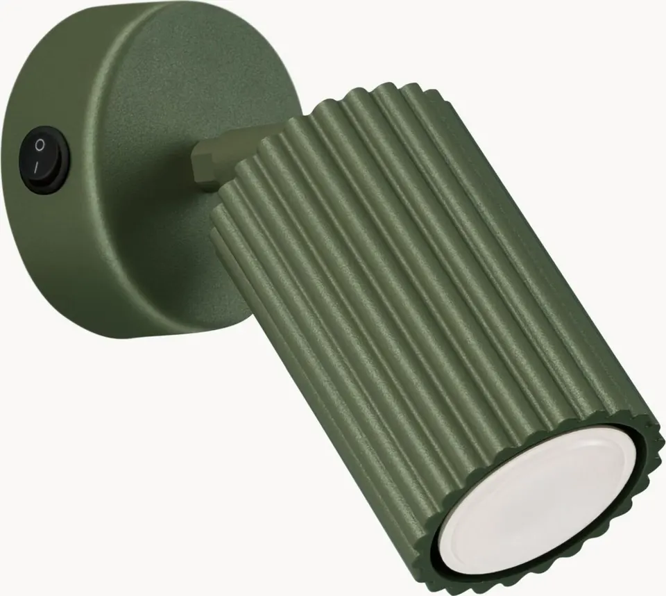 Wandleuchte olivegrün mit dekorativen Rillen moderner Wandlampe