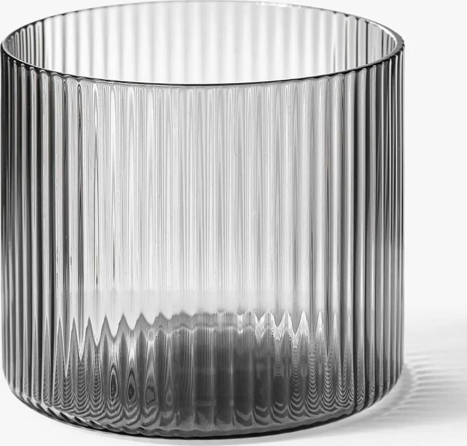 Mundgeblasene Trinkgläser Ripple 4er-Set mit Rillenrelief stilvolles Design handgefertigt transparent langlebig für Getränke
