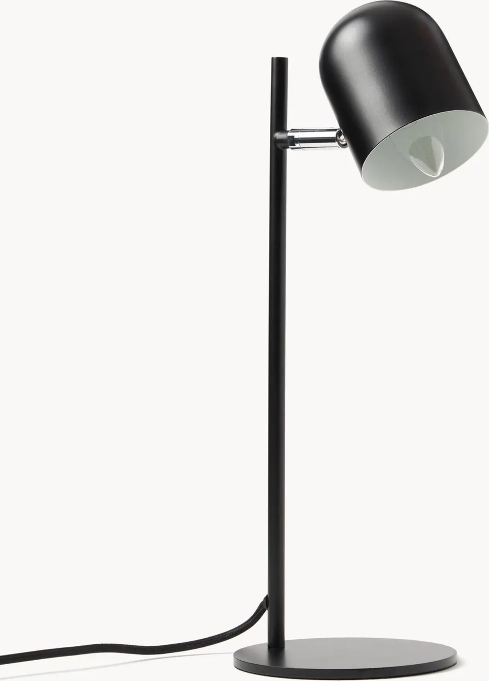 Metall-Tischlampe in Schwarz mit modernem Design und verstellbarem Lampenschirm für Büro und Wohnzimmer