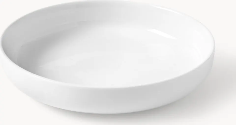Porzellan-Pastateller Set 4 Stück weiß hochwertig rund langlebig elegant