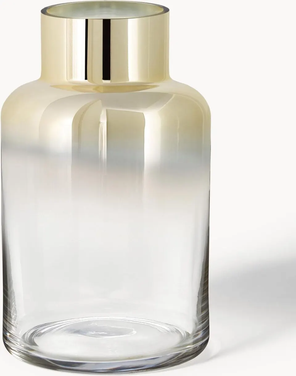 Mundgeblasene Glas-Vase in Goldfarben mit elegantem Design und hochwertiger Handwerkskunst