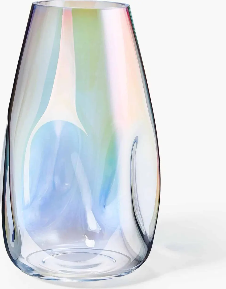 Transparente Glasvase Rainbow Höhe 35 cm bunte Farbeffekt moderne Dekoration