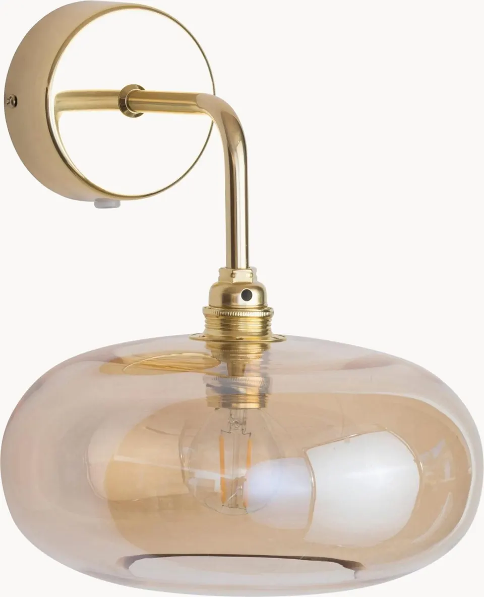 Wandleuchte aus mundgeblasenem Glas mit elegantem Design für stimmungsvolle Beleuchtung im Wohnzimmer