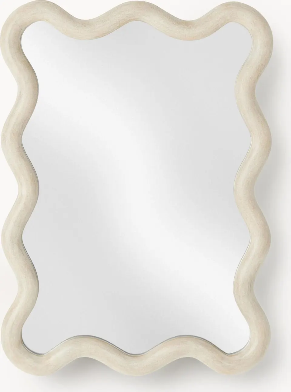 Wandspiegel 55 x 40 cm mit dekorativem welligem Rand modernes Design Wohnzimmer Badezimmer