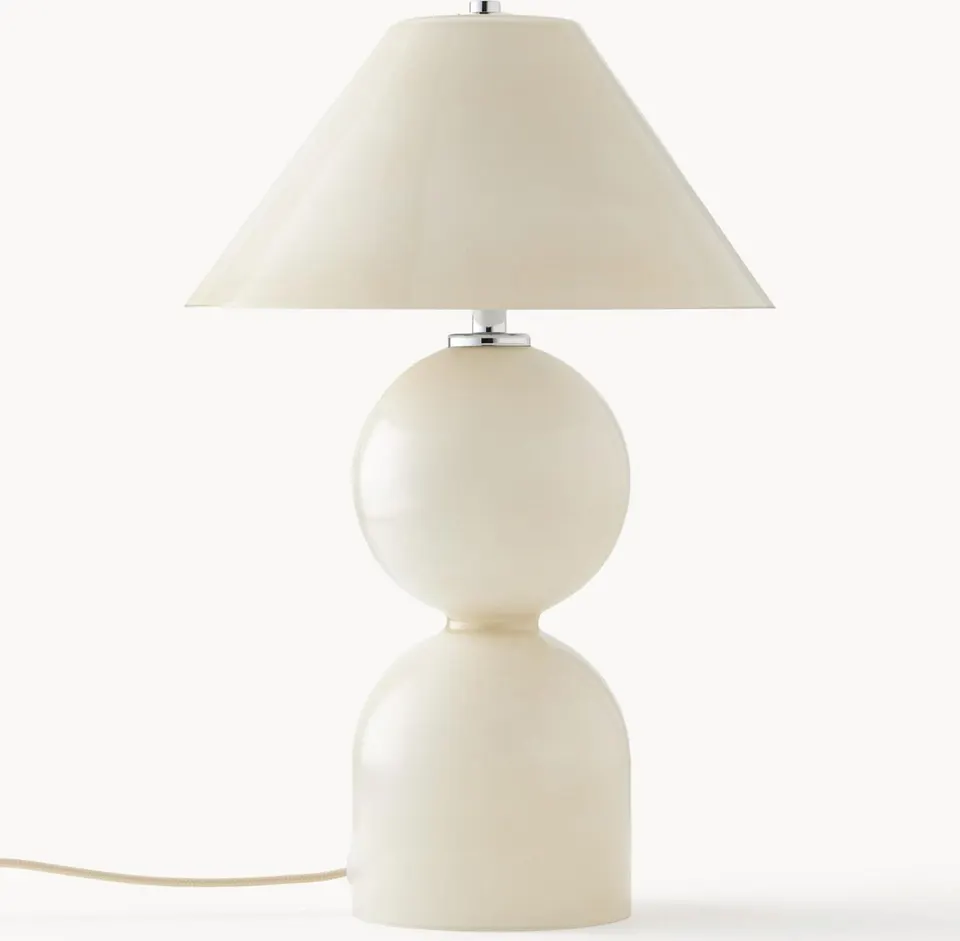 Tischlampe Danielle aus klarem Glas mit modernem Design und warmem Licht