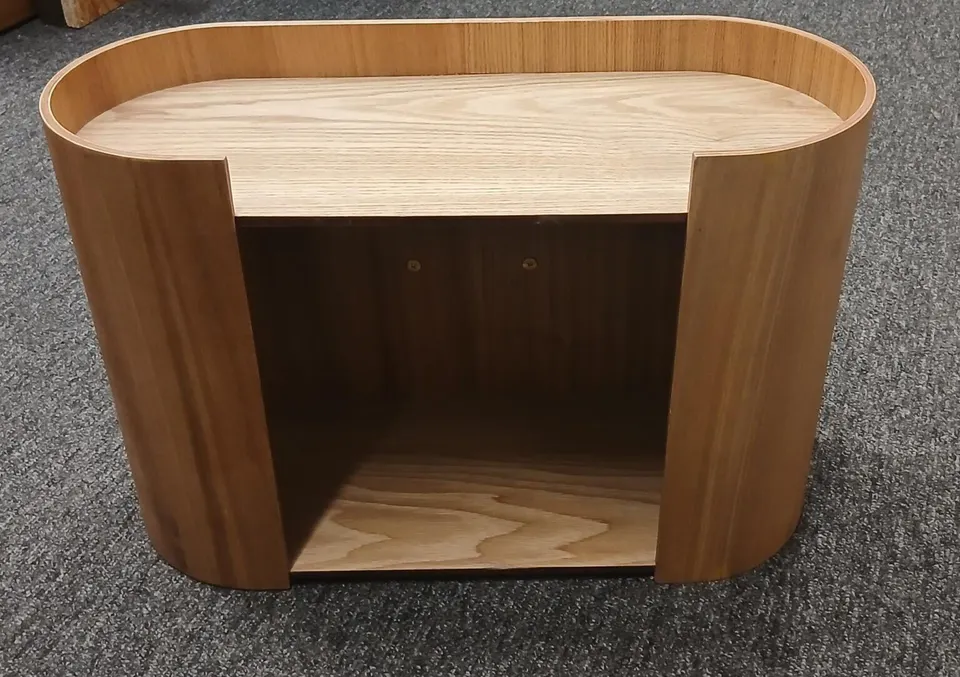 Oval Regal in Größe L 40 x H 27,5 cm aus Holz, modernes Wandregal für Wohnzimmer und Büro