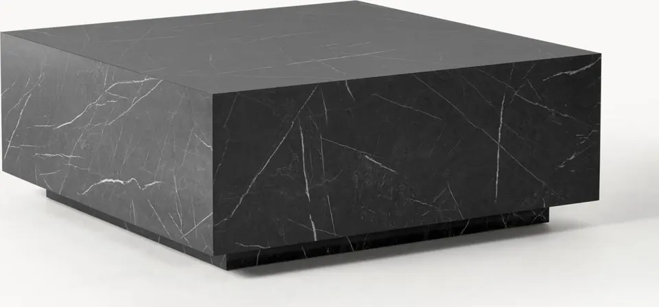 Couchtisch in schwarzer Marmor-Optik quadratisch 90 x 90 cm modern und elegant