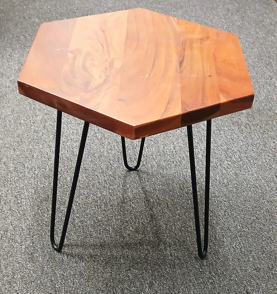 Beistelltisch EDA Höhe 44 cm moderner kleiner Couchtisch aus Holz und Metall ideal für Wohnzimmer und Schlafzimmer