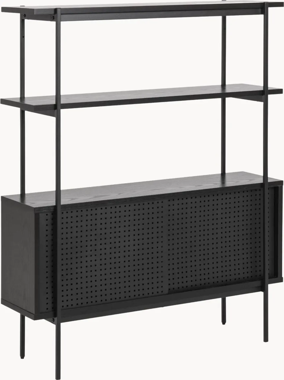 Regal Angus mit Schiebetüren aus Holz in modernem Design zur Aufbewahrung und Organisation