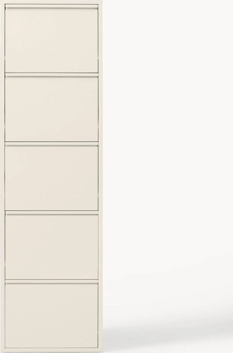 Wand-Schuhschrank mit Klappfächern Höhe 170 cm Breite 50 cm Tiefe 15 cm weiß moderner Flurschrank zur platzsparenden Schuhaufbewahrung