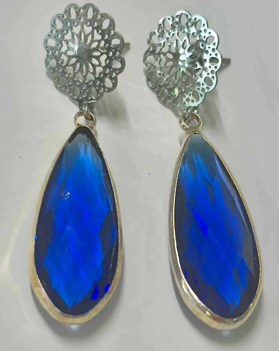 Ohrringe blue drop eleganter blauer Tropfen-Schmuck für Damen