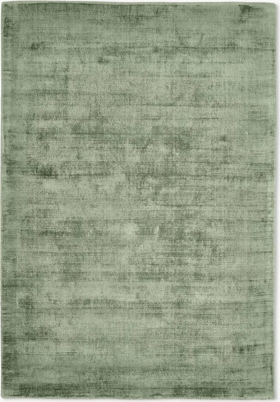 Handgewebter dunkelgrüner Viskoseteppich in der Größe 230x160 cm für Wohnzimmer und Schlafzimmer
